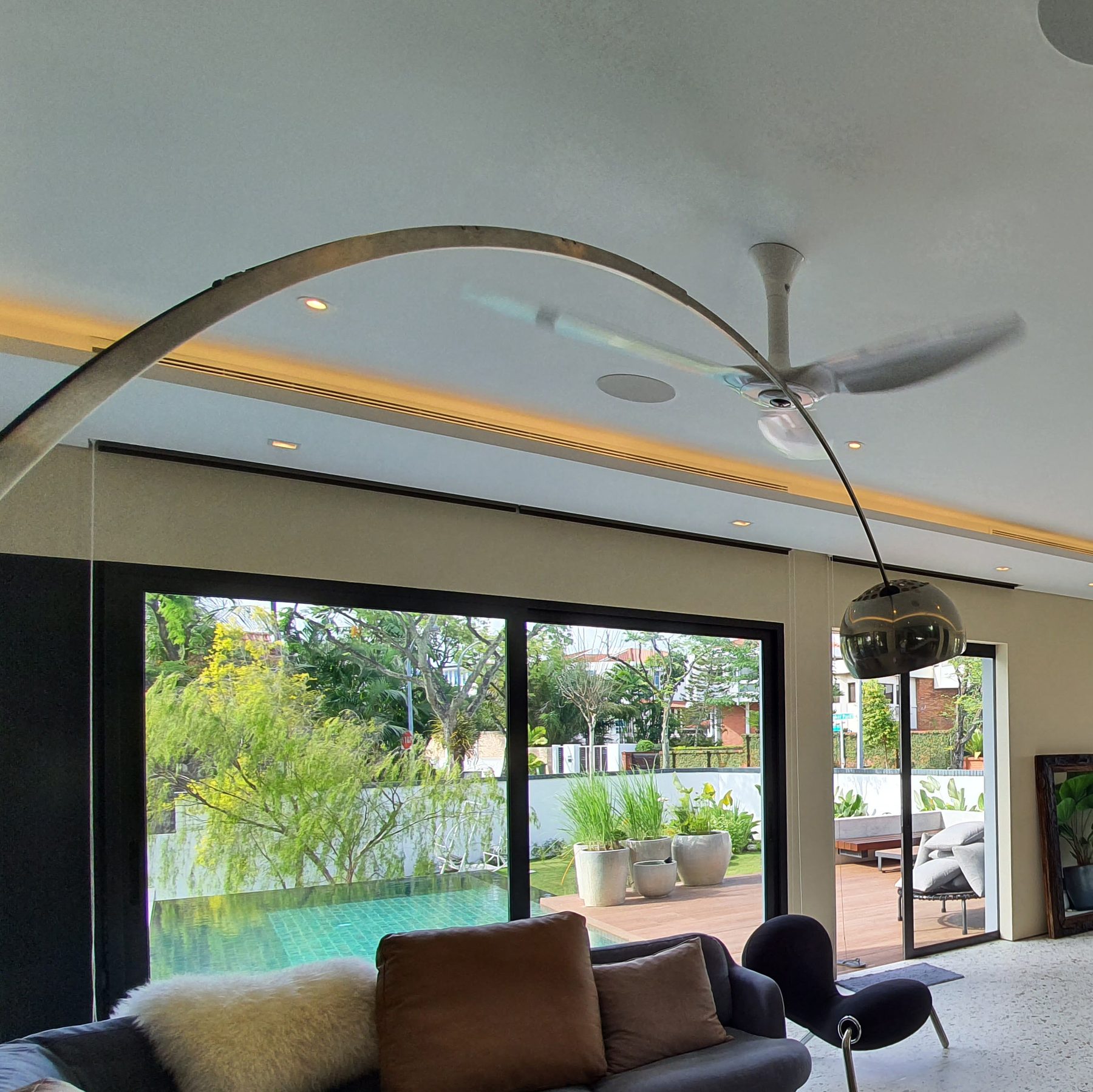 Smart lighting integrated into a residential ceiling