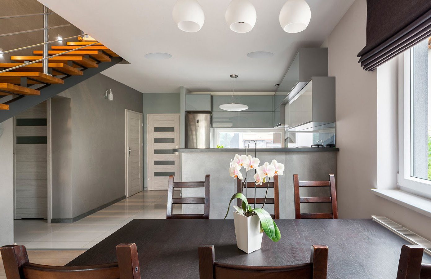 Residential interior showing integrated technology